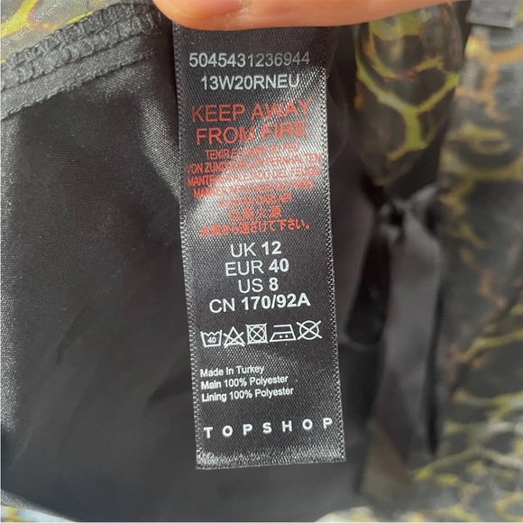 TOPSHOP Organza Blouse Size UK 12 Womens Animal Leopard Print Backless Bow Tie - Picture 6 of 9